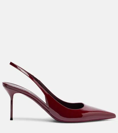 Paris Texas Lidia Slingbacks Rouge Noir In Patent Leather In Animal Print
