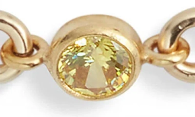 Set & Stones Cubic Zirconia Birthstone Pendant Bracelet In Gold