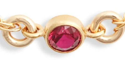 Set & Stones Cubic Zirconia Birthstone Pendant Bracelet In Gold