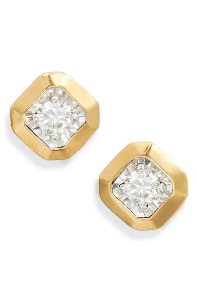 Monica Vinader Lab Grown Diamond Stud Earrings In Gold