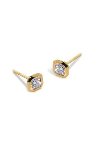 Monica Vinader Lab Grown Diamond Stud Earrings In Gold