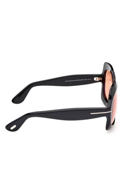 Tom Ford Ren 60mm Geometric Sunglasses In Black