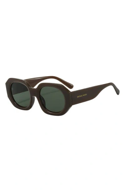 Fifth & Ninth Dixie 52mm Polarized Geometric Sunglasses In Black