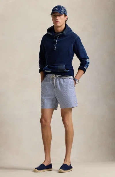 Polo Ralph Lauren Traveler Seersucker Swim Trunks In Blue