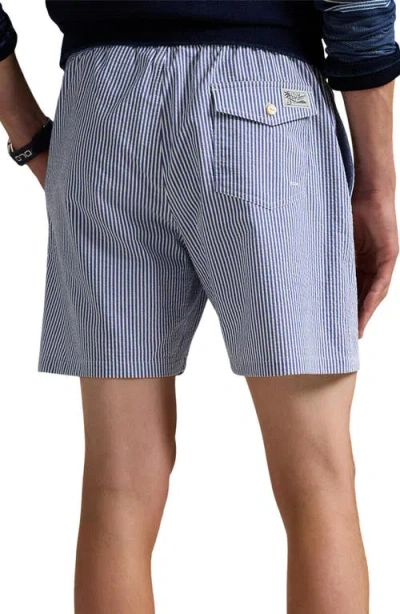 Polo Ralph Lauren Traveler Seersucker Swim Trunks In Blue