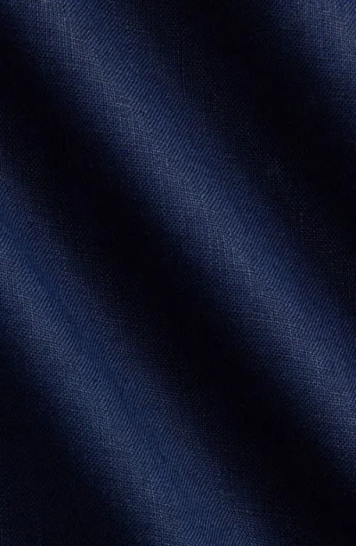 Polo Ralph Lauren Piece Dye Linen Short Sleeve Button-down Shirt In Blue