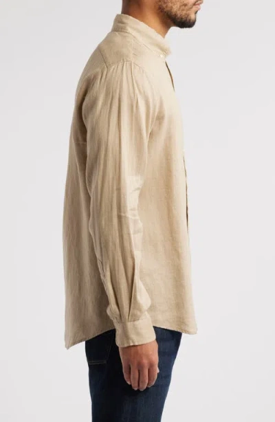 Polo Ralph Lauren Solid White Linen Button-down Shirt In Neutral