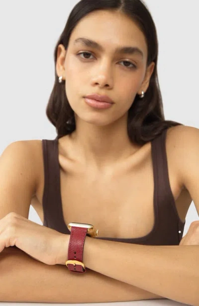 Hyer Goods Upcycled Leather Apple Watch Band In Brown