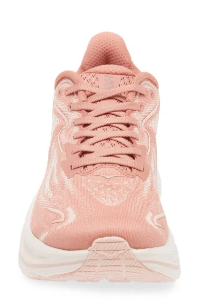 Hoka Clifton 10 Rubber-trimmed Jacquard-mesh Sneakers In Pink