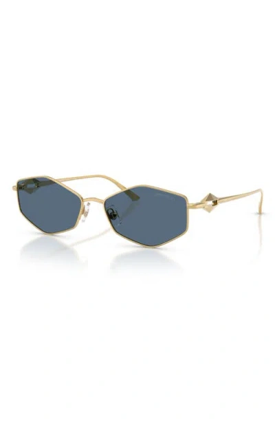 Jimmy Choo Zoey 55mm Geometric Sunglasses In Gold