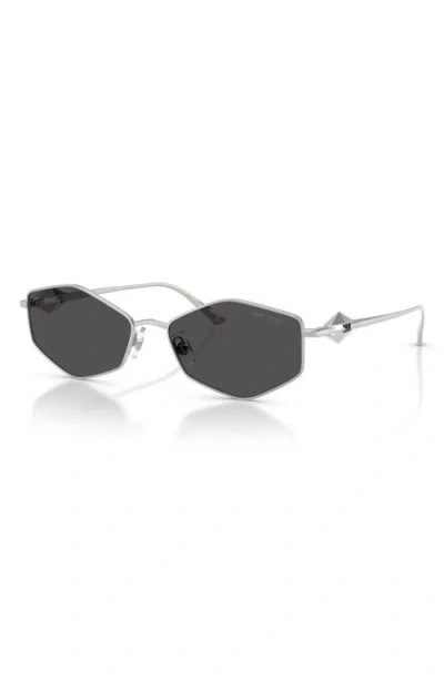 Jimmy Choo Zoey 55mm Geometric Sunglasses In Gray