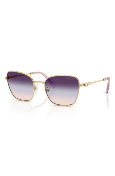 Swarovski 55mm Gradient Pilot Sunglasses In Gold