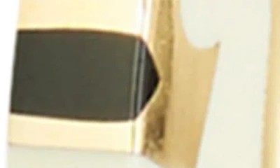 Tory Burch T-stripe Hoop Earrings In White