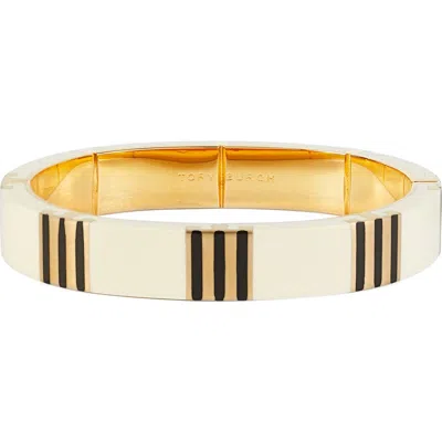 Tory Burch T-stripe Bangle Bracelet In Gold