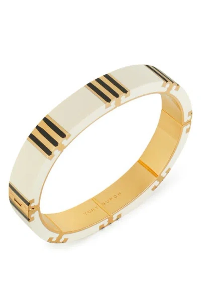 Tory Burch T-stripe Bangle Bracelet In Gold