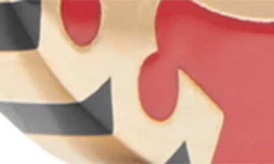 Tory Burch T-stripe Hoop Earrings In Red