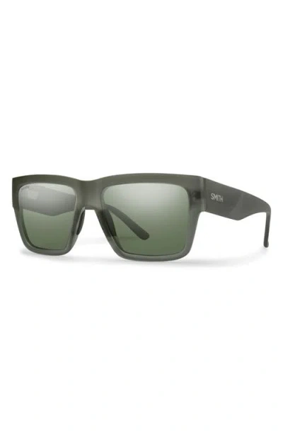 Smith Lineup 58mm Chromapop™ Polarized Rectangular Sunglasses In Green