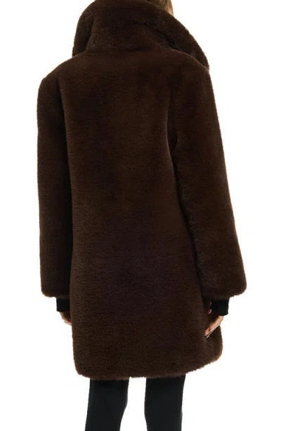 Sam . Marla Faux Fur Coat In Brown