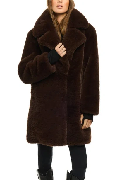 Sam . Marla Faux Fur Coat In Brown