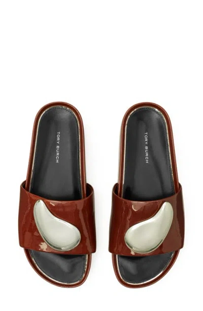 Tory Burch Patos Platform Slide Sandal In Brown