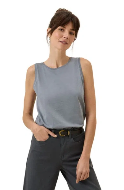 Pact Organic Cotton Softspun High Neck Tank In Blue