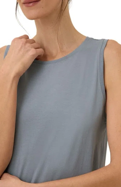 Pact Organic Cotton Softspun High Neck Tank In Blue