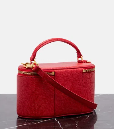 Valentino Vlogo Mini Leather Vanity Bag In Red