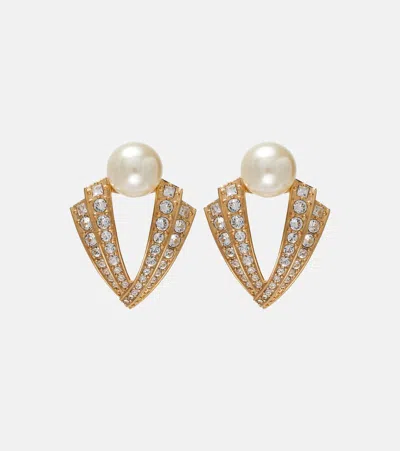 Valentino Je Les V Embellished Earrings In Gold