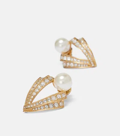 Valentino Je Les V Embellished Earrings In Gold