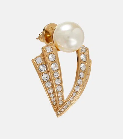 Valentino Je Les V Embellished Earrings In Gold
