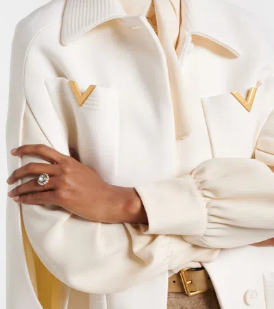 Valentino Crystal-embellished Enamel Ring In Gold