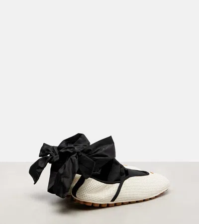 Valentino Rythmika Perforated Leather Ballet Flats In Multi