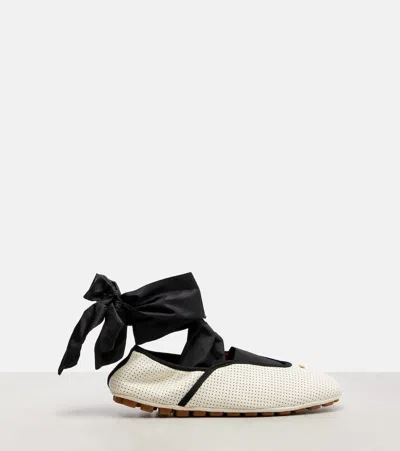 Valentino Rythmika Perforated Leather Ballet Flats In Multi
