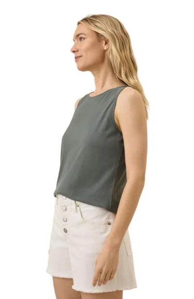 Pact Organic Cotton Softspun High Neck Tank In Green