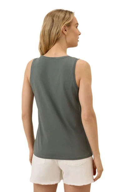 Pact Organic Cotton Softspun High Neck Tank In Green