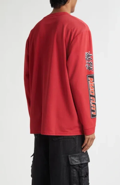 Lu'u Dan Motocross Oversize Long Sleeve Graphic T-shirt In Red