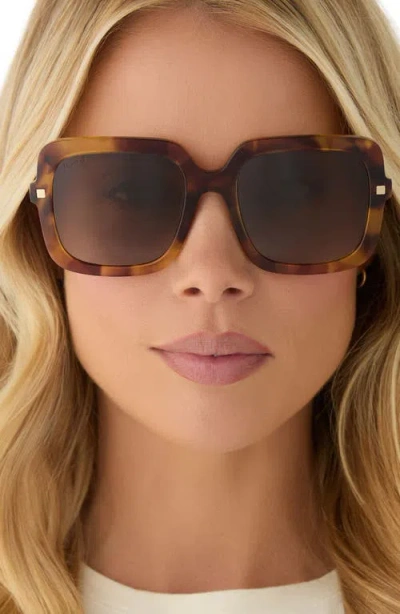 Diff Sandra 54mm Polarized Square Sunglasses In Brown
