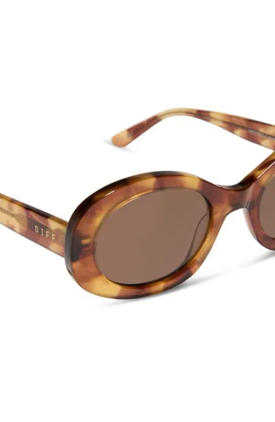 Diff Lainey 52mm Oval Sunglasses In Brown