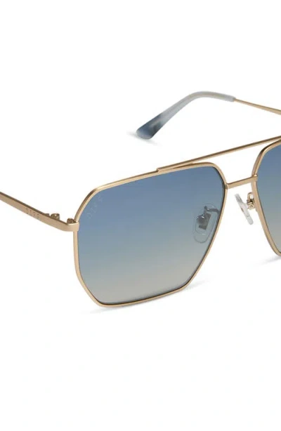 Diff Berkely 59mm Polarized Gradient Navigator Sunglasses In Blue