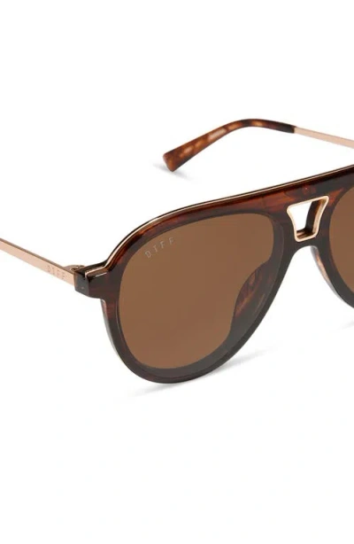 Diff Tosca Iii 56mm Aviator Sunglasses In Brown