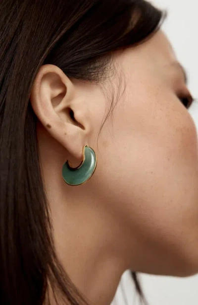 Monica Vinader X Kate Young Stone Hoop Earrings In Green