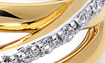 Monica Vinader Nura Lab-created Diamond Crossover Ring In Gold