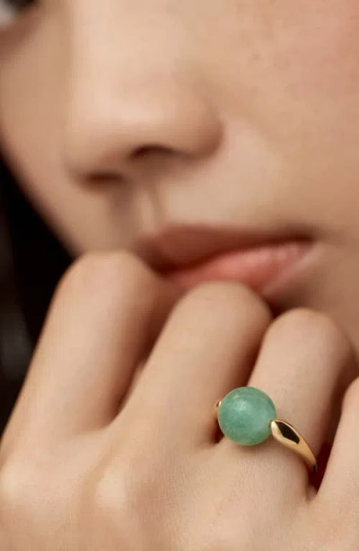 Monica Vinader X Kate Young Round Stone Ring In Gold