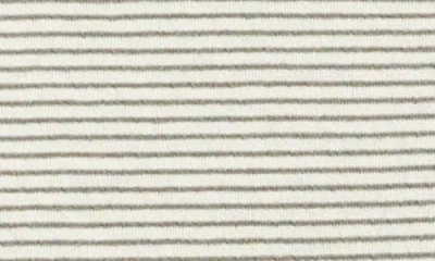 Vince Striped Double Knit Long Sleeved Crewneck Tee In Gray