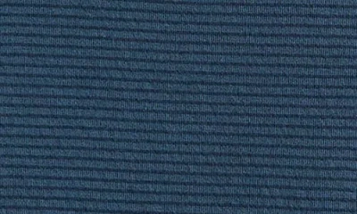 Vince Striped Double Knit Long Sleeved Crewneck Tee In Blue