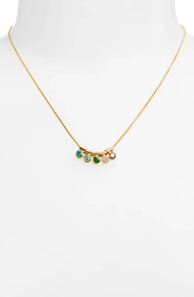 Set & Stones Ellie Multiple Birthstone Pendant Necklace In Gold
