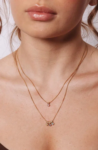 Set & Stones Ellie Multiple Birthstone Pendant Necklace In Gold