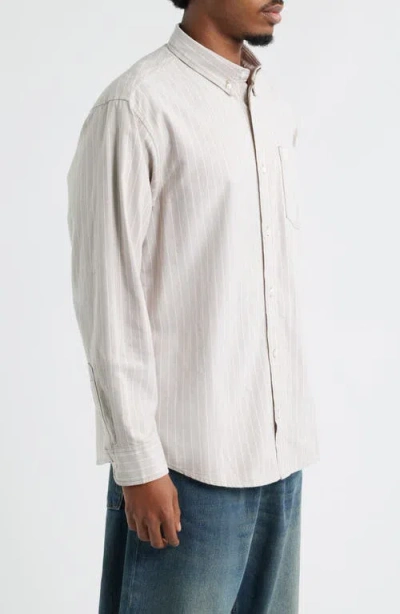 Carhartt Work In Progress Cassel Cotton Oxford Button-down Shirt In Neutral