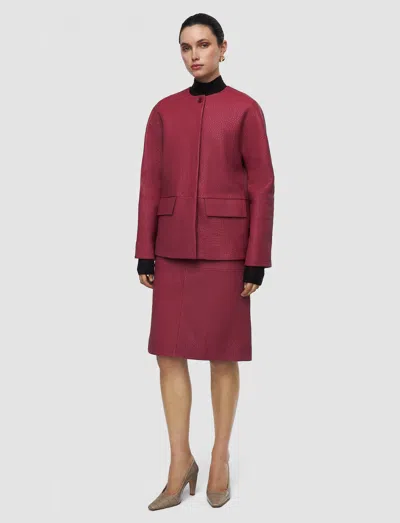 Joseph Barbs Pebble Leather Jacket In Pink