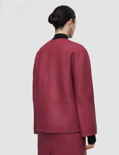 Joseph Barbs Pebble Leather Jacket In Pink